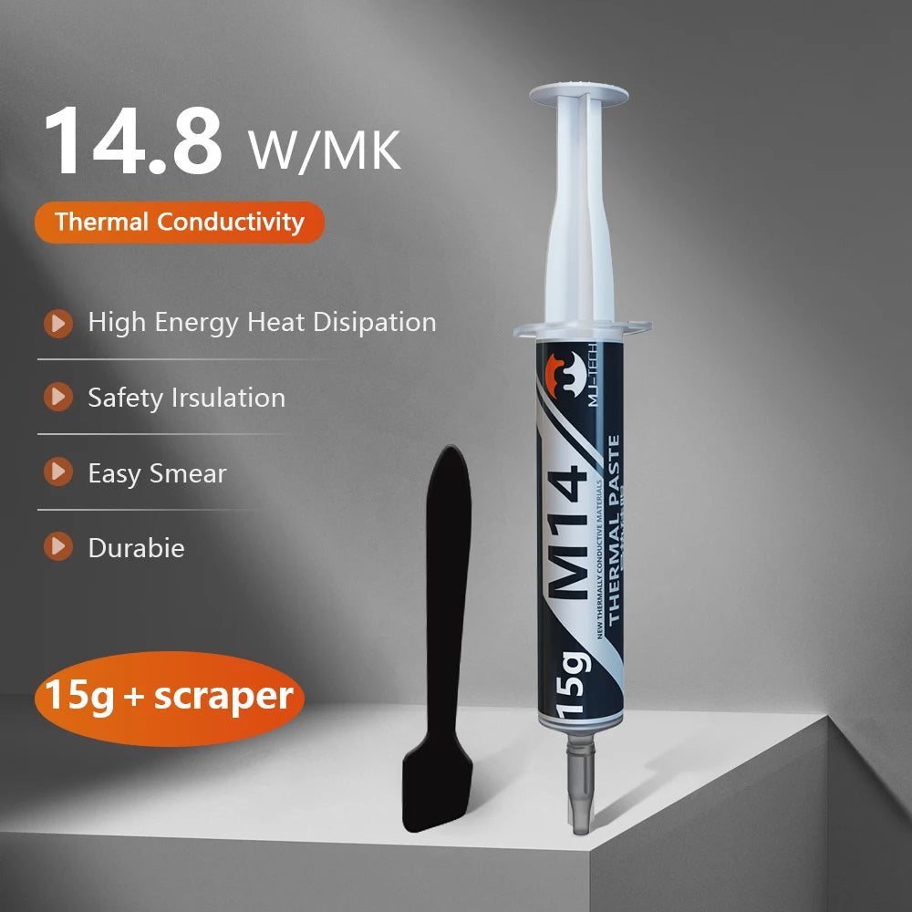 MJ-TECH Thermal Paste 12.4W 14.8W Performance Thermal Conductive Grease For CPU Cooler/Ventilador/GPU/PS5/Laptop/Game PC