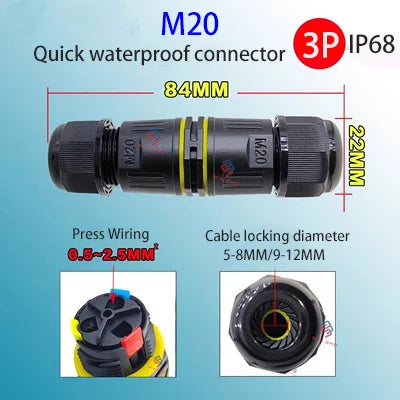 IP68 Waterproof Connector 2/3/4/5 Pin Screw Wiring Terminal Adapter For LED Light Electric Wire Connector Outdoor Junction Box