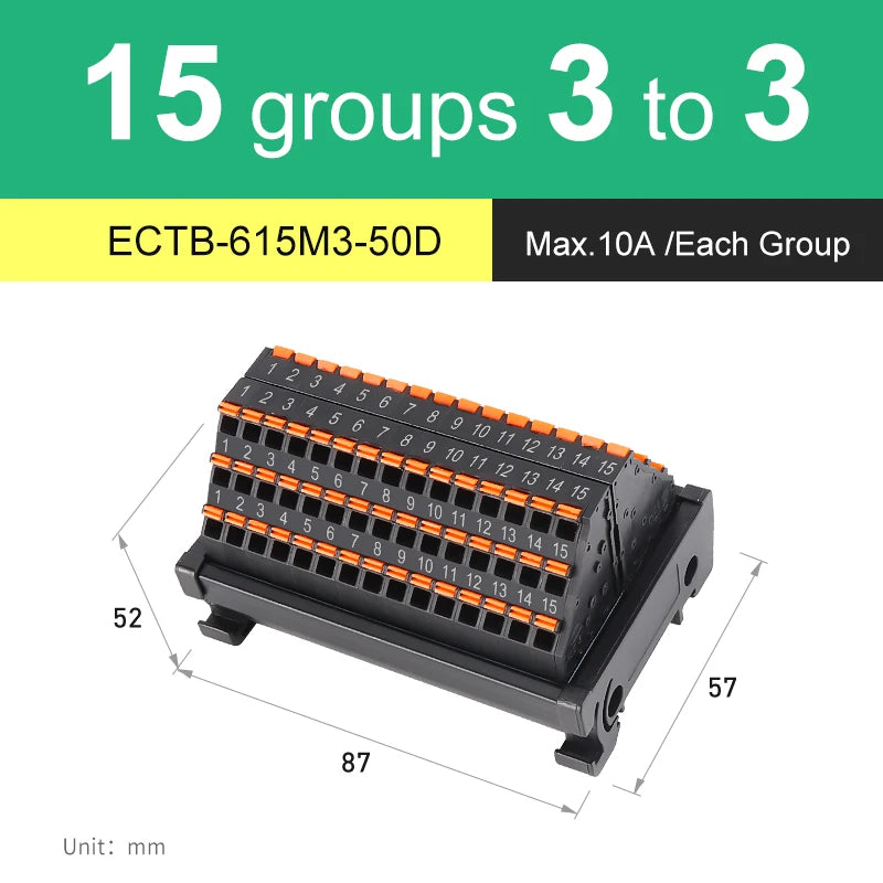ENMG ECTB Terminal Block 10A 24-Point 42-Point 48-Point 84-Point PLC Signal Transfer Junction Rail Mount Power Distribution Box.