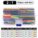 102-750pcs 2:1 Thermoresistant Tube Heat Shrink Wrapping Kit Assorted Wire Cable Insulation Sleeving 3:1 Heat Shrink Tube Set