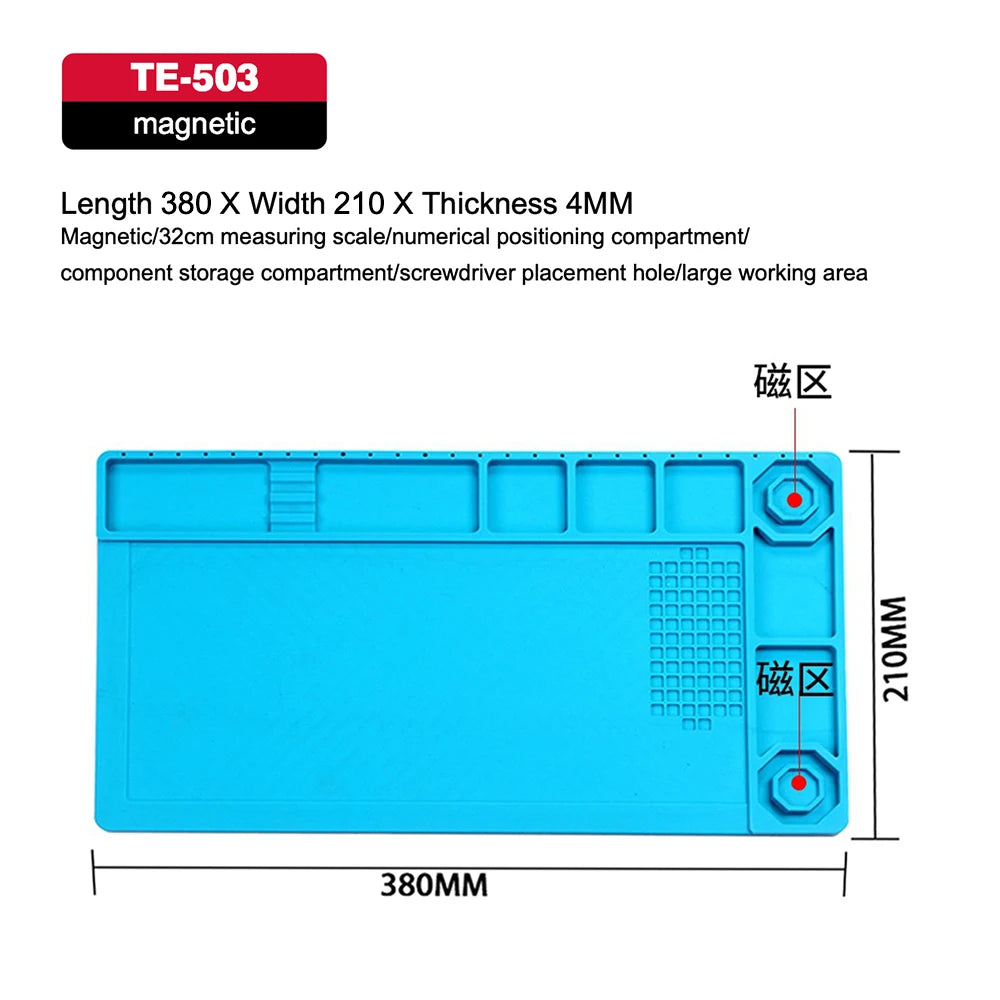 Soldering Mat ESD Antistatic 500 ° Heat Resistant Insulation Work Mat Multifunctional Silicone Repair Pad Maintenance Platform