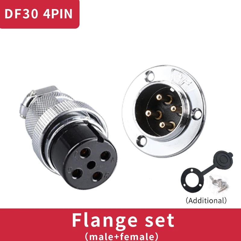 1 Set DF30 Aviation Female Plug & Male Socket GX30  2 3 4 5 6 7 8 10Core14 Pin Circular Flange Electric Wire Connector