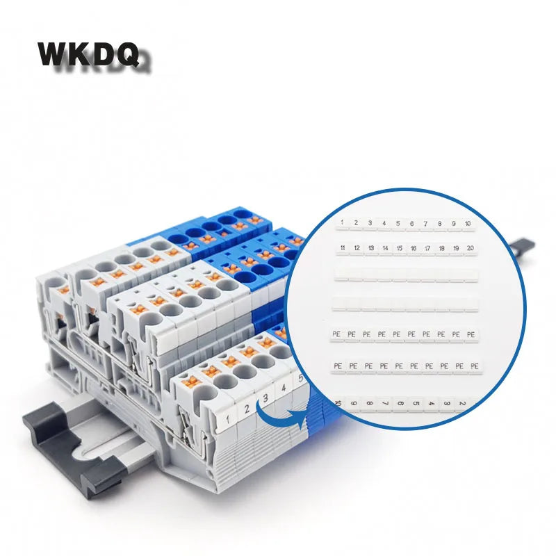 10Pcs ZBFM6 Label For Double-Level PTTB 4 PTTB4-PV 4mm Termin Numbering Blank DIN Rail Terminal Block Zack Marker Strips ZBFM 6