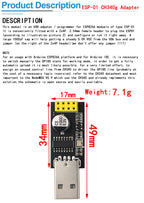 ESP01 Programmer Adapter UART GPIO0 ESP-01 Adaptater ESP8266 CH340G USB to ESP8266 Serial Wireless Wifi Developent Board Module