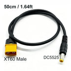 50cm XT60 Male Bullet Connector To Male DC DC5525 Power Cable 5.5x2.5mm Adaptor For TS101 PINE64 Electronic Soldering Iron