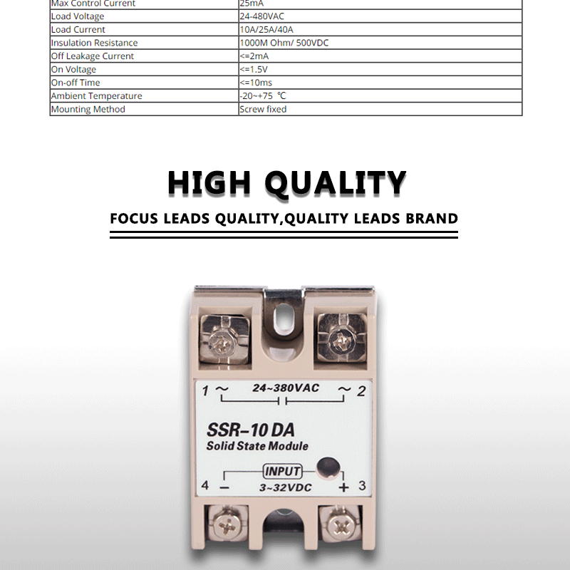Ssr 10Da 10A 40A Solid State Relay Din 25A Ssd Rail Solidstate Ssr40Da Rele 12V 20A Module 30A Dc Voltage Control Radiator