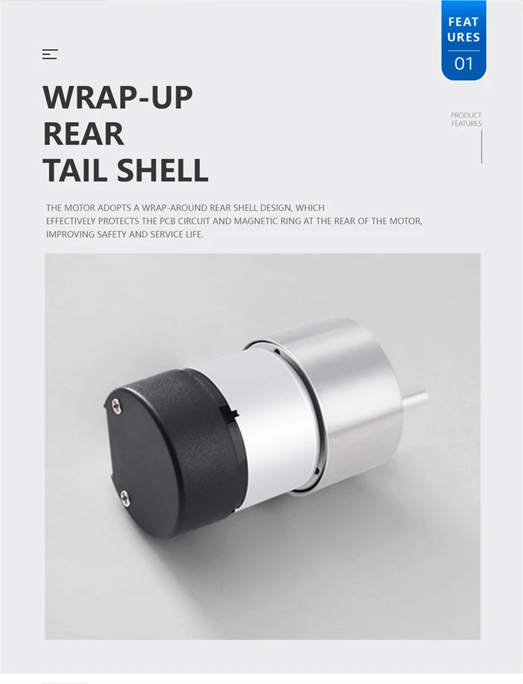 JGB37-520 Hall Encoder DC Geared Motor, 6V/12V, Reversible, High Torque 21KG.CM, All-metal Geared DC Motor With Hall Encoder.