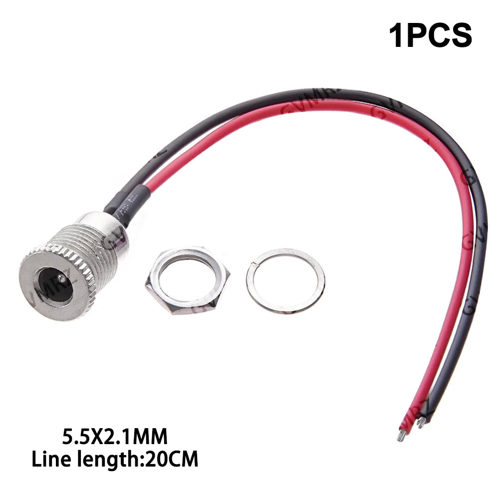 DC099 5.5 x 2.1mm/5.5x2.5mm DC power outlet male female connector adapter with 10cm/20cm Cable  5.5*2.1