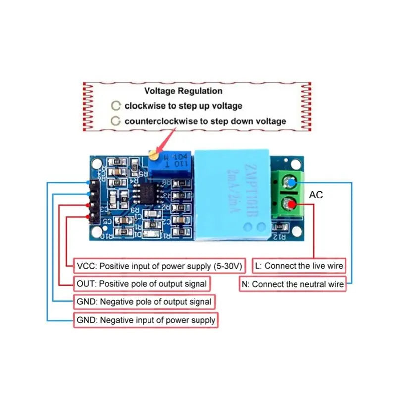 ZMPT101B Unidirectional AC Output Voltage Sensor Of Active Single-Phase Voltage Transformer Module For Arduino Mega 2Ma User-Fri