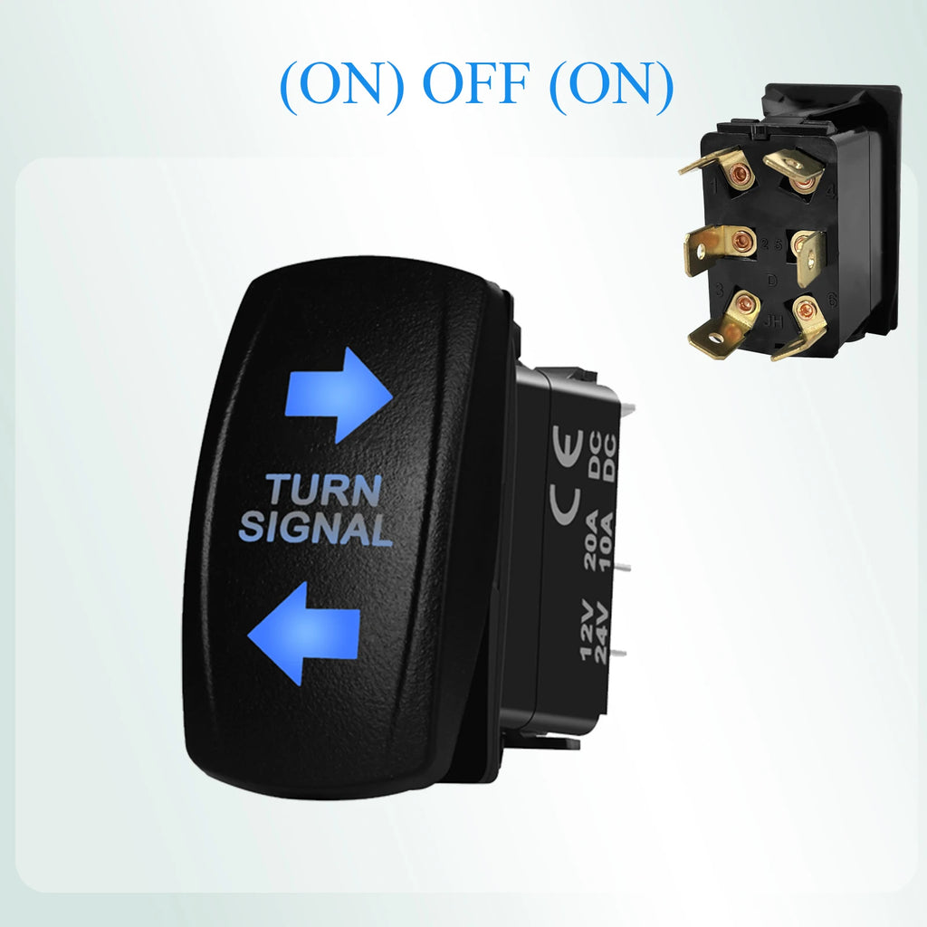 12V Reverse Polarity Rocker Switch DPDT ON-Off-ON 6 Pin Momentary/Latching for Winch Linear Actuator Car Window RV Jack Boat RV