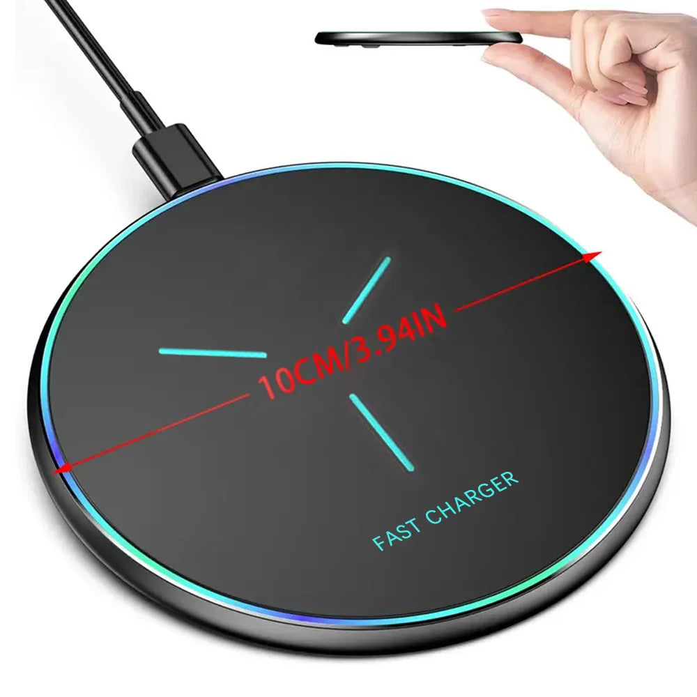 Wireless Charger Pad Induction Fast Wireless Charging Station For iPhone 17 16 15 14 13 12 Pro Max Samsung Xiaomi Oppo Huawei