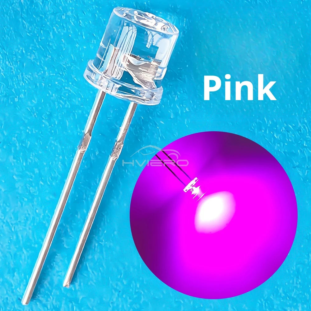100/1000PCS 5mm Flat Top F5 Emitting Diode LED Wide Angle Ultra Super Bright Bulbs Light Lamp Diodes White Red Yellow Blue Green