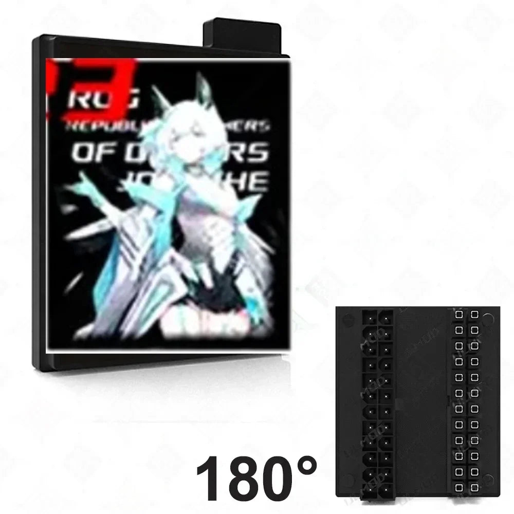 Motherboard 24PIN Custom Image Converter Lighting Power Supply 24P To 90/180 Degree MOBO Adapter Connector Steering Head MOD
