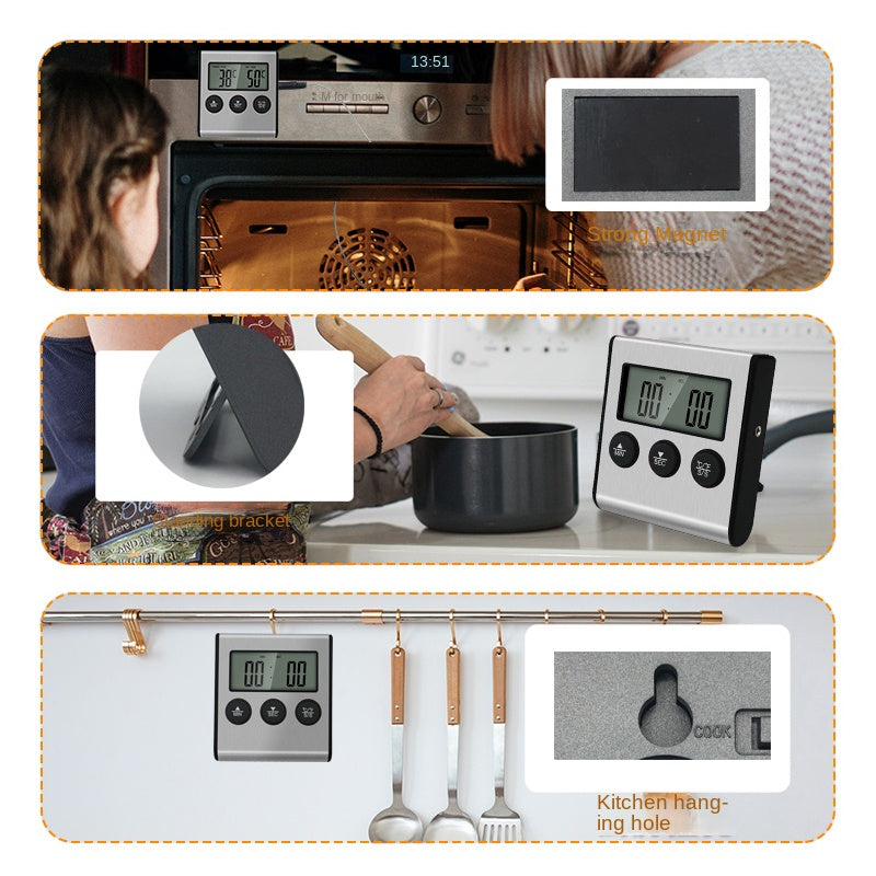 Tp700 Digital Remote Wireless Food Kitchen Oven Thermometer Probe For BBQ Grill  Oven Meat Timer  Temperature  Manually Set