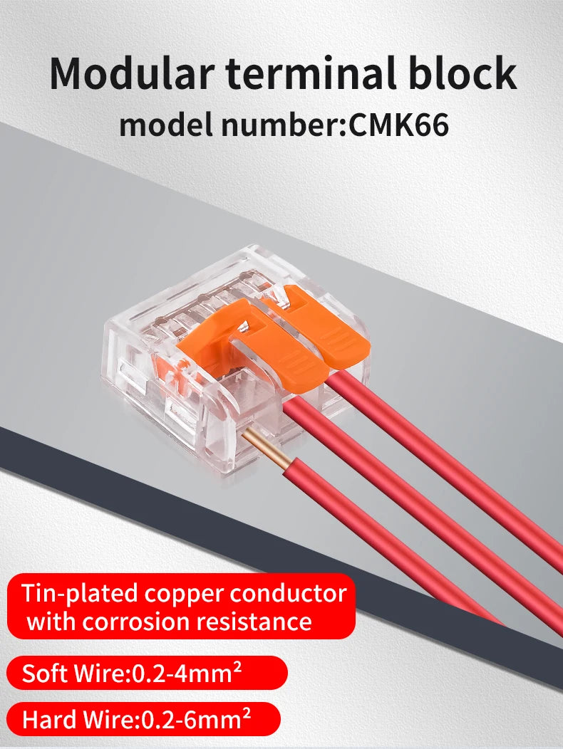 Mini Quick Lever Wire Connector Electrical Splicing Household 2/3/5 Ports Home Lighting Universal Terminal Blocks Led 0.2-6mm²
