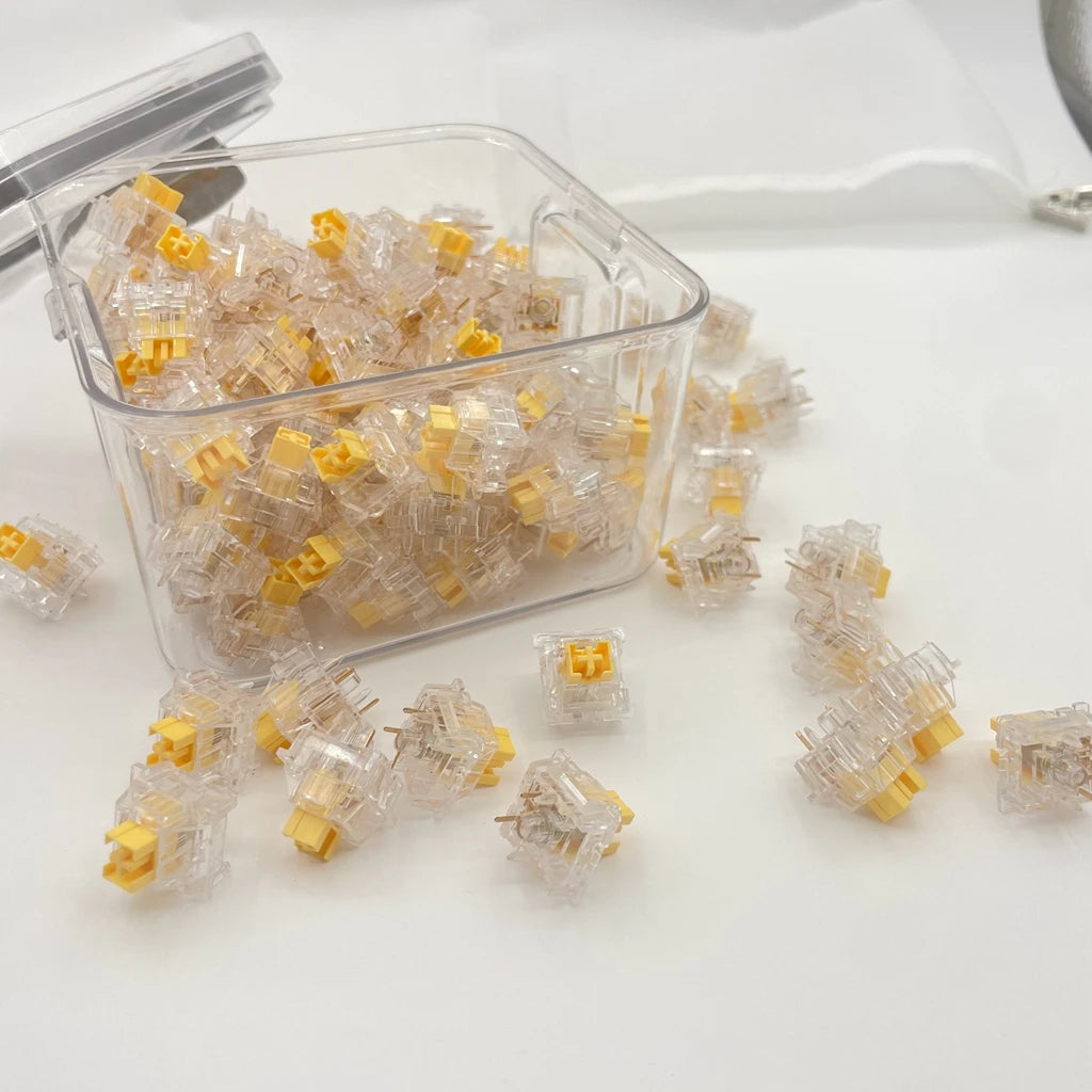 Outemu Silent Switch Crystal Clear PeachV3 LemonV3 Mechanical Keyboard 5Pin Linear Tactile Mute Switchs Transparency Shell Lubed
