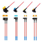 16pcs 4 Types Add-a-Circuit Fuse Tap Adapter with Standard & Mini & Low Profile Mini & Micro2 Blade Fuse Holder for Trucks Boats