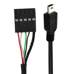 50CM USB 2.0 Micro 5Pin /Mini 5Pin Male To 9Pin Female 2.54 USB Header PCB Motherboard Cable Left/Right Angle
