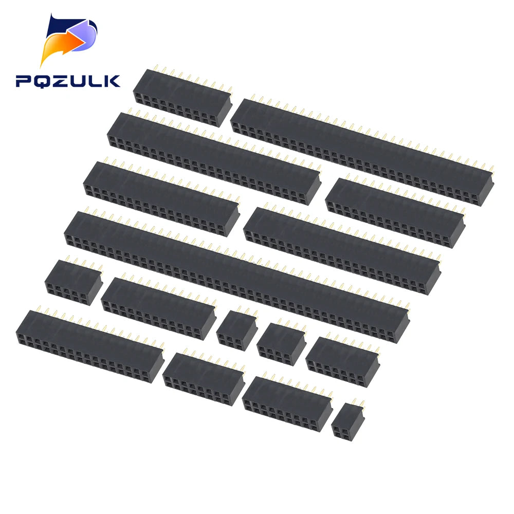 10PCS 2.54mm Double Row Female 2~40P Breakaway PCB Board Pin Header Socket Connector Pinheader 2*2/3/4/6/10/12/16/20/40Pin