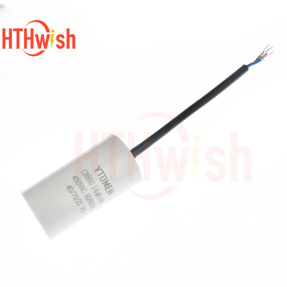 1pc CBB60 Motor Run Capacitors 5% for Washing Machine 450V 3UF 4UF 5UF 6UF 8UF 10UF 12UF 15UF 18UF 20U 450VAC Starting Capacitor