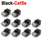 For RJ45 Module Coupler Ethernet Module Female Jack Wall Adapter RJ45 Cat6/Cat5e Ethernet Keystone Jack No Punch-Down Tool-Less