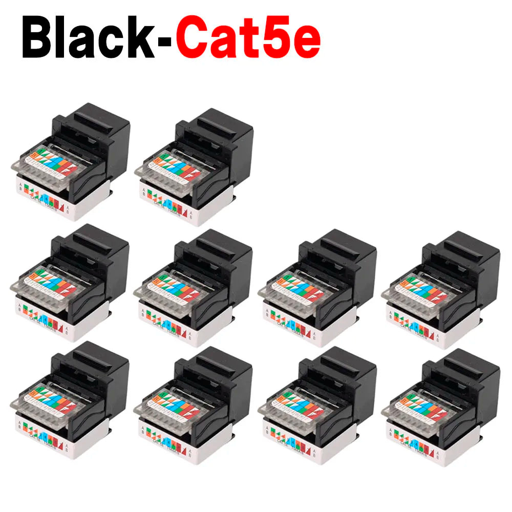 For RJ45 Module Coupler Ethernet Module Female Jack Wall Adapter RJ45 Cat6/Cat5e Ethernet Keystone Jack No Punch-Down Tool-Less