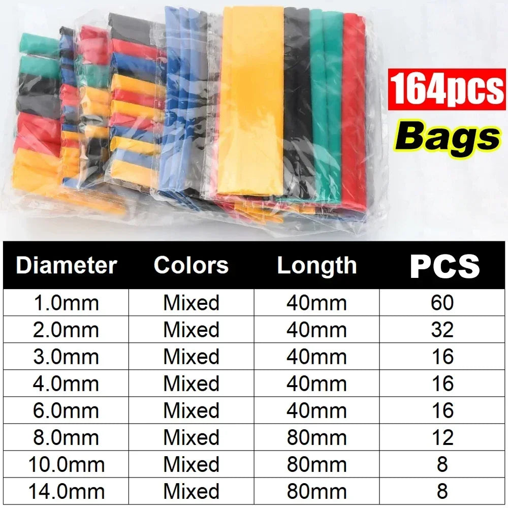 Heat Shrink Tubes Set Retractable Heat Pipe Electric Wire Sheath Thermoretractile Case Tube Line Bar Heat Shrink Tubing