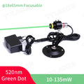 Focusable 18x65mm 520nm Green Dot Laser Module Diode for Heat Press Screen Printing Alignment Sawmill Wood Fabric Cutting Cutter