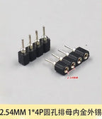 1/5pcs Round Hole Pin Header 1.27/2.0/2.54MM Pitch Row Female/Male Single Row 1x40P / 2x40P Double Row Pin Round Pin Gold Plated