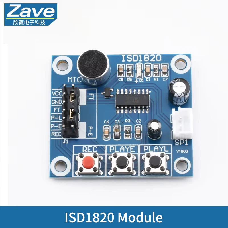 ISD1820 recording module voice module the voice board telediphone module board with Microphones + Loudspeaker