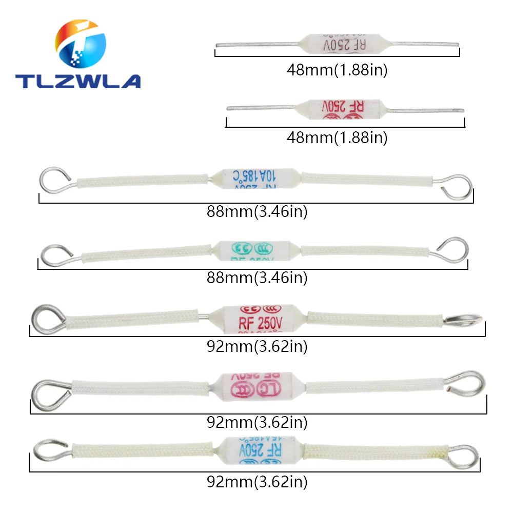5PCS RF Temperature Switch 10A/130C/155C/165C/185C 15A/20A/185C 20A/216C/240C Rice Cooker Ceramic Thermal Fuse Cutoff