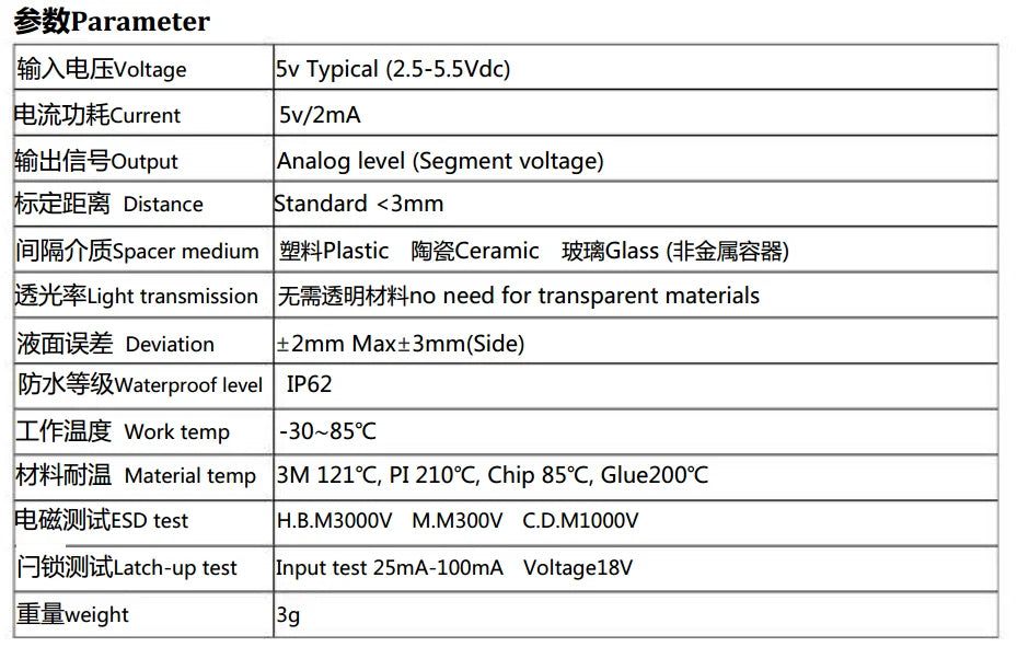 non-contact Flexible multi-segment inductive capacitive liquid level sensor for distilled water,pure water,wine,oil,alcohol.tank