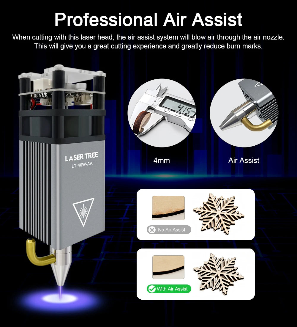 LASER TREE 20W Laser Module 450nm 40W TTL Blue Light Laser Engraver Head for Laser Engraving Cutting Machine Wood Working Tools