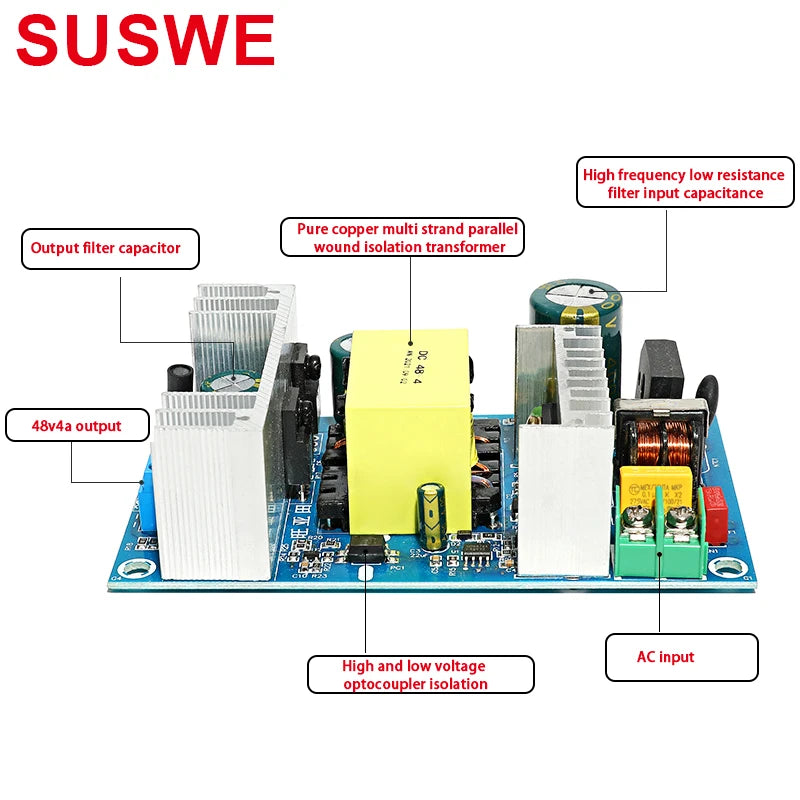 Hot Selling Products High Power 48V 6A Power Adapter AC 220V to DC 36V 48V Switching Power Supply Module Board