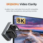 CABLETIME Type C Adapter 240W OTG USB C Adapter 8K 60Hz 40Gbps 90-Degree Converter USB4 Adapter for iPhone Adapter MacBook iPad