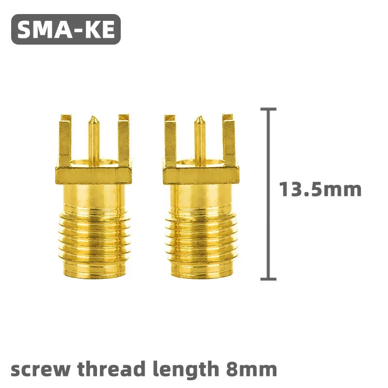 5Pcs SMA Female Jack Male Plug 1.6mm Adapter Solder Edge PCB Straight Angle Mount RF Copper Connector Plug Socket