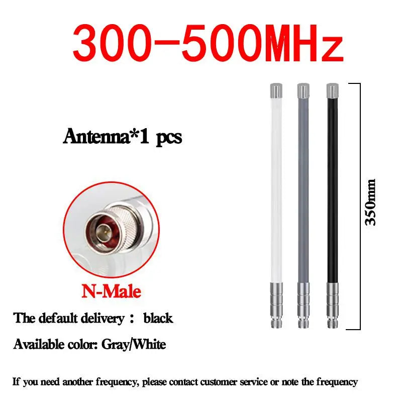 20-500 MHZ Antenna, 100-300 MHZ, 300-500 MHZ Full-Band Fiberglass Antenna, N Male Head OMNI LoRa Module Antenna, Supports Custom
