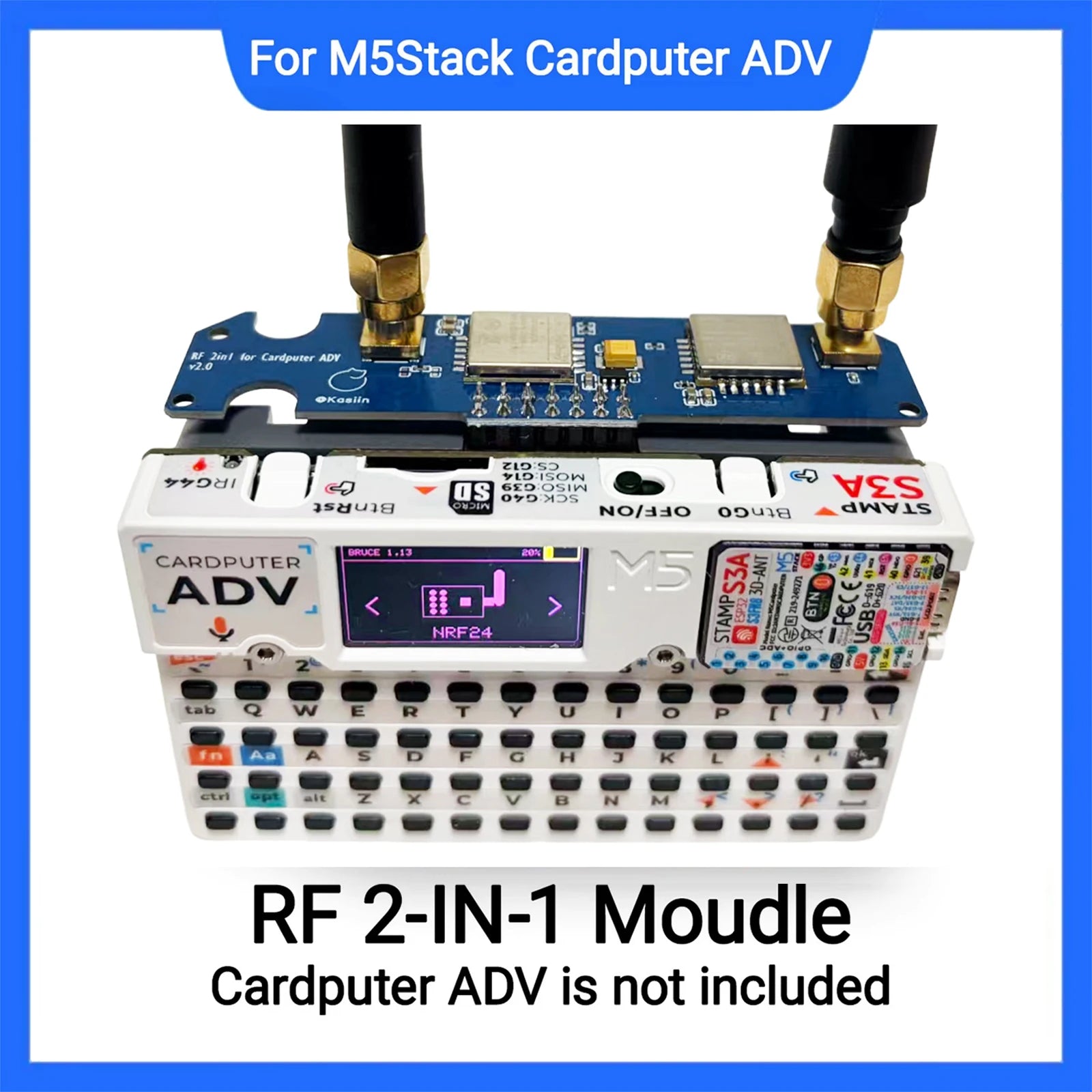 For M5stack Cardputer NRF24& CC1101 Dual-Bands Board with Antennas Enhanced Antenna Stability Tool