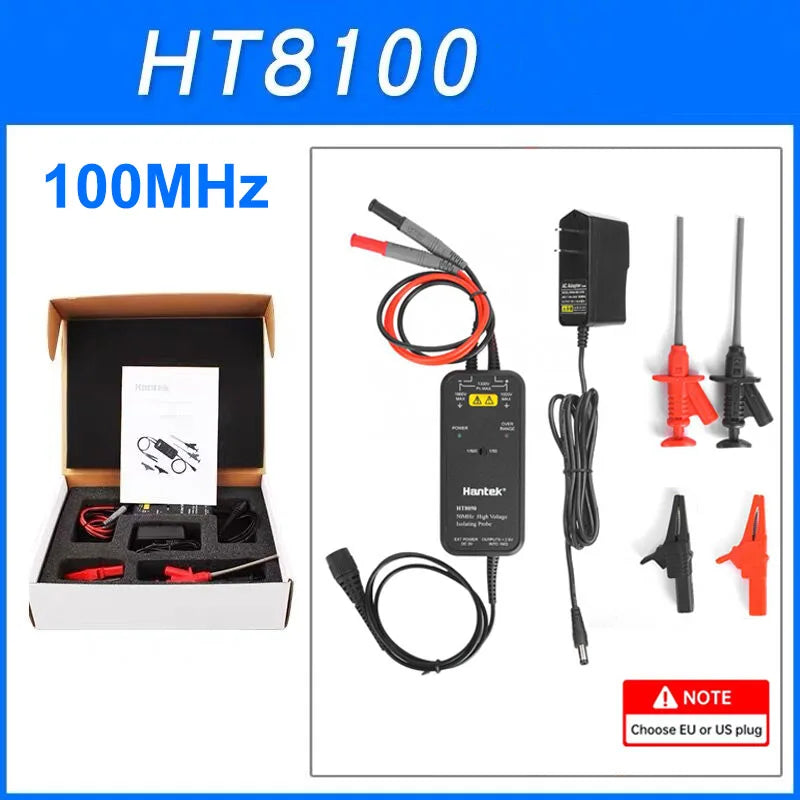 Hantek 100MHZ Oscilloscope HT8050/HT8100 High Voltage Differential Probe Isolation Probe LED Indicator Accessory Tools