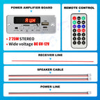 50W Amplifier Bluetooth 5.0 MP3 Decoder Board 12V Wireless Music Player Audio Modul USB TF AUX FM Radio for Speaker Handsfree