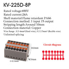 Wire Electrical Cable Connectors PTFIX 2.5mm² Terminal Block Plug-in Splitter Spliceable DIN-Rail Junction Box Connection Tools