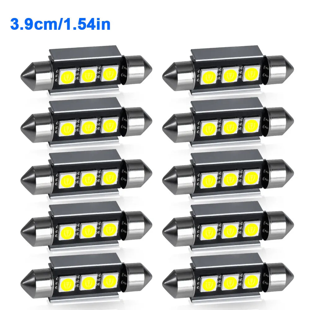 2/4/6/10PCS Super Bright Festoon LED 31/36/39/42MM 5050 3Chips Aluminum Body Fast Cooling for Car Reading Liscense Plate Light