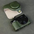 Handmade Leather Case for Panasonic Lumix TZ99 ZS99 Camera Carrying Bag with Adjustable Shoulder Strap