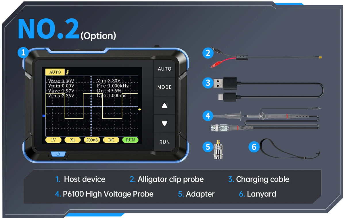 FNIRSI DSO-152 DSO-153 DSO510 Handheld Digital Oscilloscope 200KHz/1MHz/10MHz Bandwidth