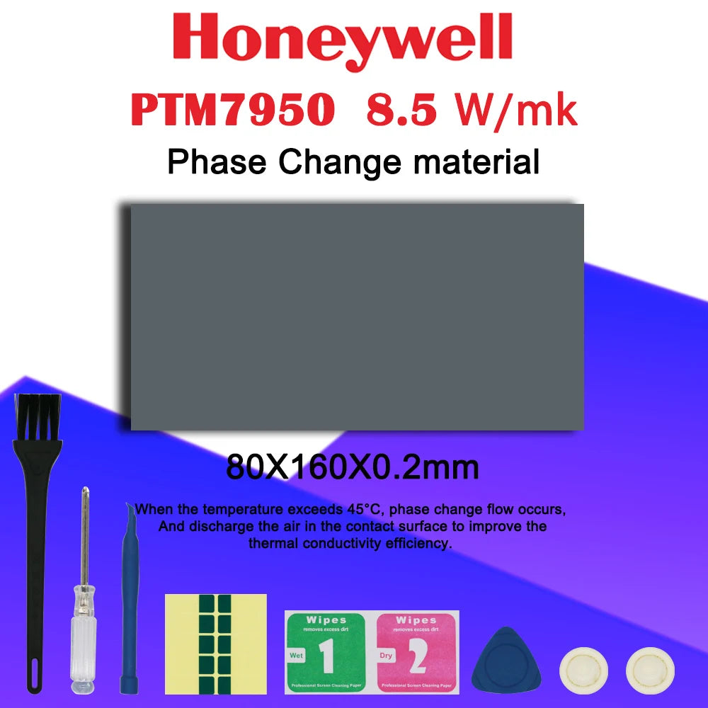 Honeywell PTM7950 Phase Change Pad 8.5W/mk Thermal Grease Material Laptop/CPU/GPU Heatsink Cooling Thermal Conductive Paste Pad