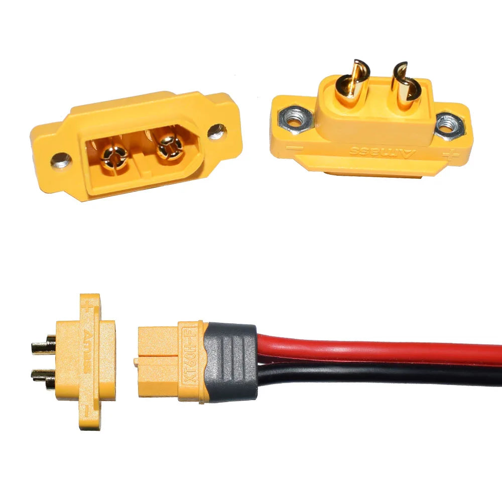 Amass XT60e m xt60e connector XT60E-M Mountable XT60e Male Plug Connector for RC Models Multicopter XT60E-M Connector XT60 Panel