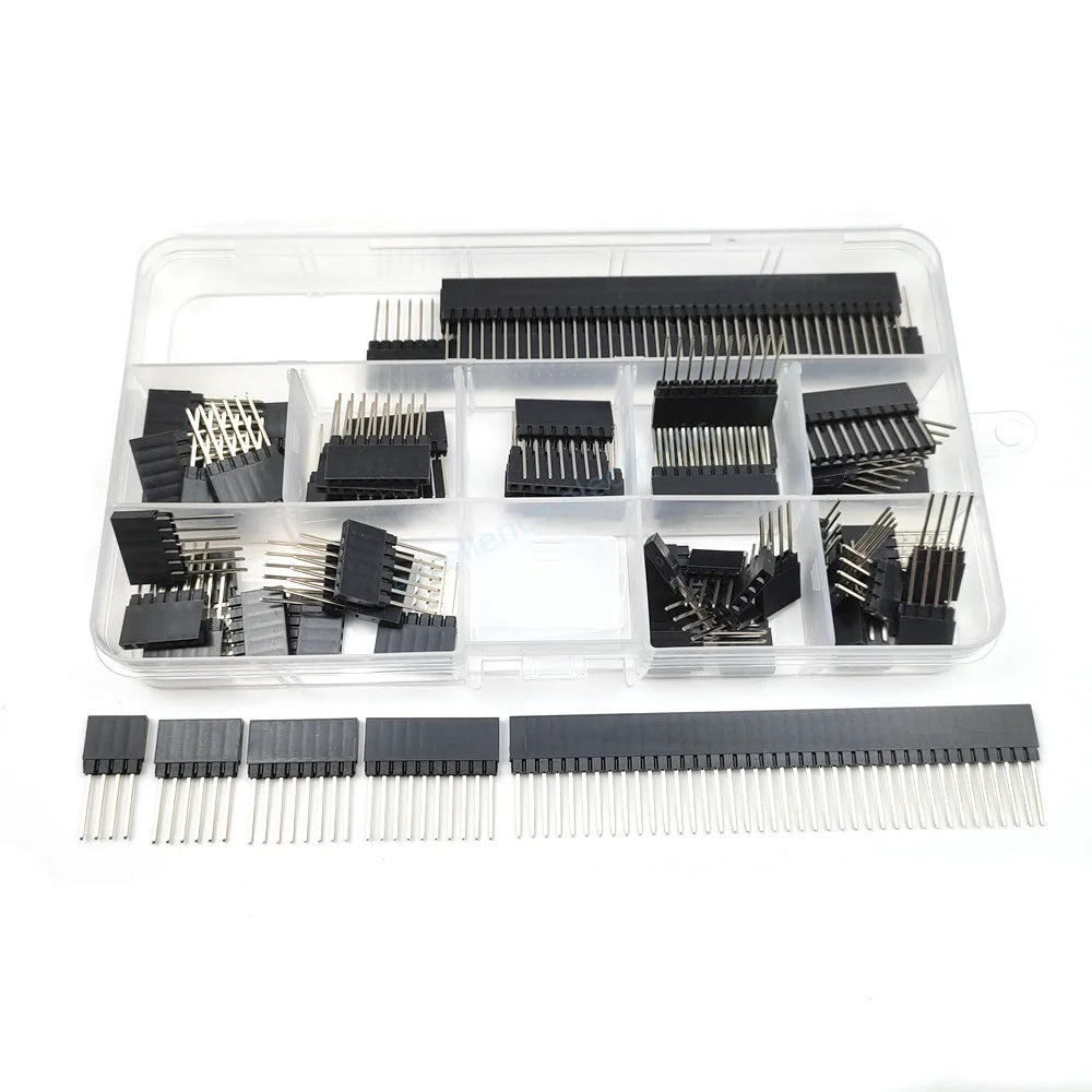65PCS PC104 2.54 MM Pitch 4P 6P 8P 10P 40Pin Female Single Row 12.2MM Long Pin Header Strip Industrial Computer Connector Socket