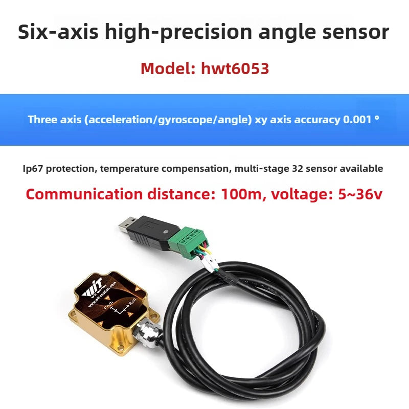 HWT9053 Intelligent High Precision Accelerometer Angle Sensor Gyroscope Magnetic Field Temperature Compensation Inclinometer