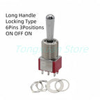 1pc SH 12mm T8013-Z1 ON-OFF-ON SPDT DPDT 3/6PinS 2/3Position Maintained Toggle Switch Large Short Handle 3A 250VAC/5A 125VAC