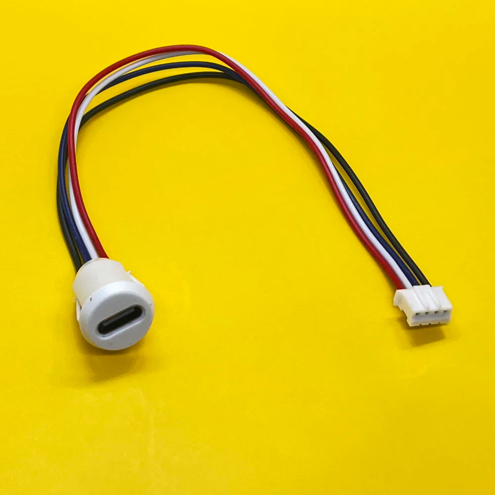 1pcs USB-C Type 6Pin Waterproof USB Connector Direct Compression Female Base Female Socket Charging Interface With Welding Wire